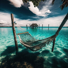 Hammock on a tropical beach