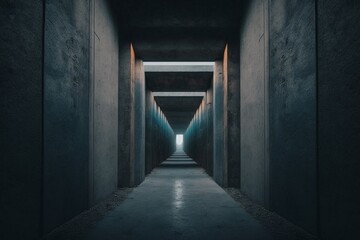 Fototapeta na wymiar Futuristic underground corridor with colorful lights Generative AI