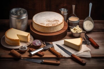 Fototapeta na wymiar make cheesecake and stuff food photography