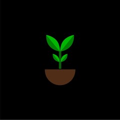 Regenerative agriculture isolated on black background 