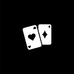 Fortune play cards icon  isolated on black background 