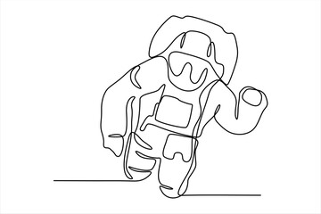 continuous line illustration of an astronaut