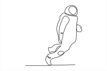 continuous line illustration of an astronaut