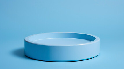 Pastel blue display set against a vibrant bright blue background.