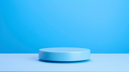 Pastel blue display set against a vibrant bright blue background.