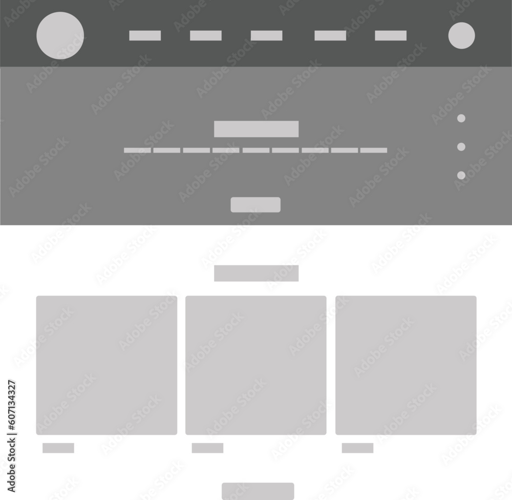 Wall mural website layout. web pages template internet browser window with banners and ui elements icons vector