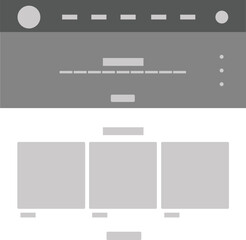 Website layout. Web pages template internet browser window with banners and UI elements icons vector design. Illustration of menu site. Vector illustration - eps 10