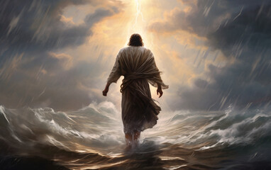 Jesus Christ walking on the Water