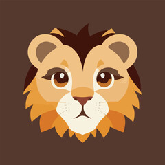 Obraz premium Cute lion vector illustration of icon