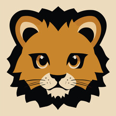 Cute lion vector illustration of icon
