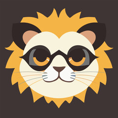 Cute lion vector illustration of icon