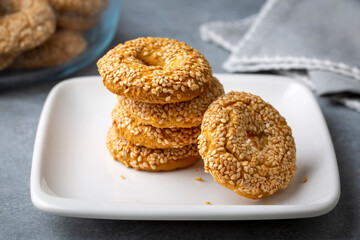 Ramadan sweets background. Cookies of El Fitr Islamic Feast. Egyptian cookies 