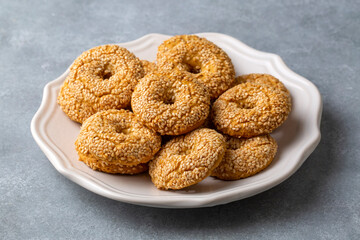 Ramadan sweets background. Cookies of El Fitr Islamic Feast. Egyptian cookies 