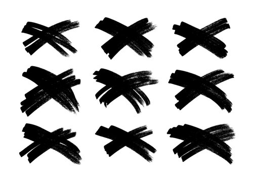 Black brush cross symbol