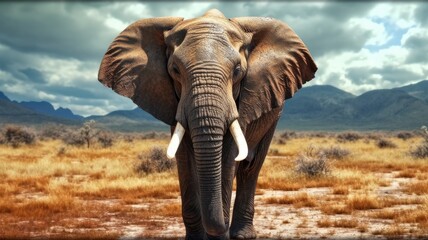 stunning high contrast elephant. Generative AI