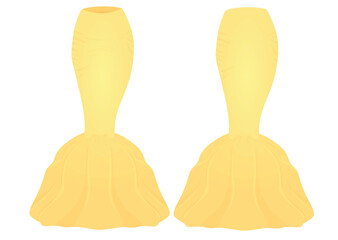 Yellow elegant dress. vector illustration