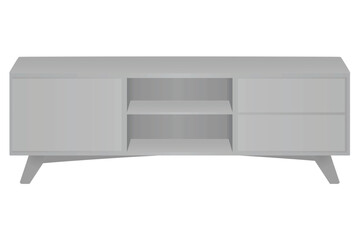 Grey TV table. vector illustration