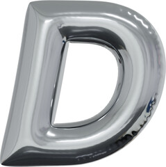 Fototapeta premium 3d rendering of the alphabet letter made of silver foil balloon isolated