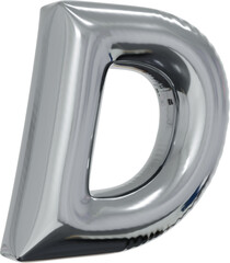 3d rendering of the alphabet letter made of silver foil balloon isolated