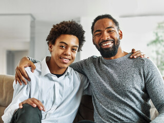 father son family man child portrait parent boy happy together teen love dad togetherness hugging...