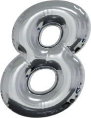 3d rendering of the alphabet letter made of silver foil balloon isolated