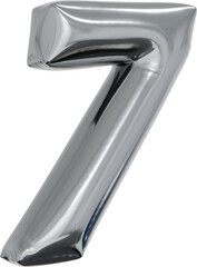 3d rendering of the alphabet letter made of silver foil balloon isolated