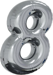 3d rendering of the alphabet letter made of silver foil balloon isolated