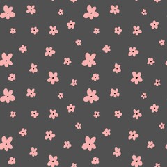 Flower floral pink minimal grey pattern sketch 