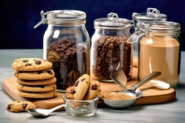 Obraz na płótnie Canvas make cookies some cookies in jar and stuff food photography