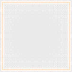 A square frame with a golden border White background Vector pattern background