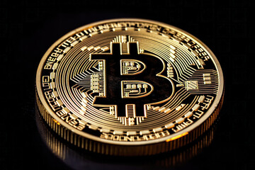 Fototapeta na wymiar close up of a bitcoin