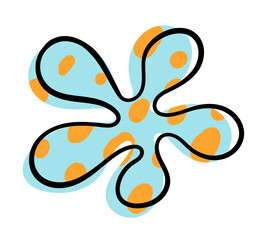 Abstract doodle flower. Hand drawn simple stylized figure