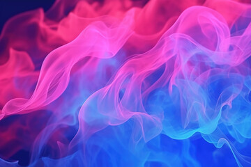 Obraz na płótnie Canvas Abstract Futuristic Pink Blue Smoke Background Created with Generative AI Technology