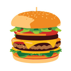 hamburger on white background. burger vector isolated on a white background