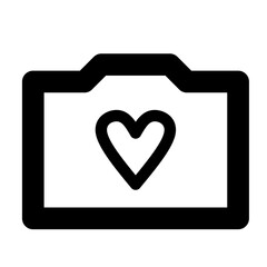 camera icon with love