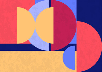 Abstract geometric background. Bright multi-colored composition of semicircles. Vector