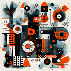 An eye-catching display of geometric patterns and whimsical lines