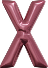 3d rendering of the alphabet letter made of rose gold foil balloon isolated