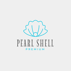 Creative beauty pearl shell jewelry logo design concept illustration idea