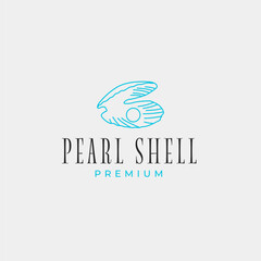 Obraz premium Creative beauty pearl shell jewelry logo design concept illustration idea