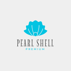 Creative beauty pearl shell jewelry logo design concept illustration idea