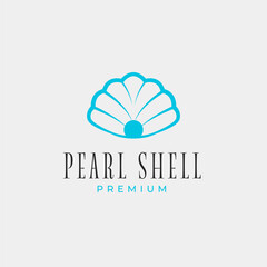 Creative beauty pearl shell jewelry logo design concept illustration idea