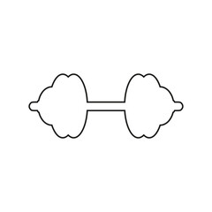 A dumbbell icon for sports on a white background.