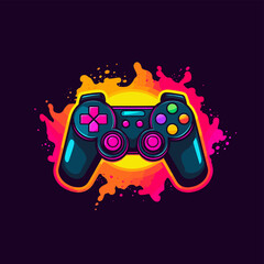 Gamepad logo with colorful background © Even