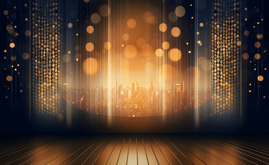 Illuminated Stage: Shining lights cascade over the stage, showcasing a captivating blend of indigo hues. Science-based aesthetics create vibrant backdrops, resulting in award-winning visual spectacles