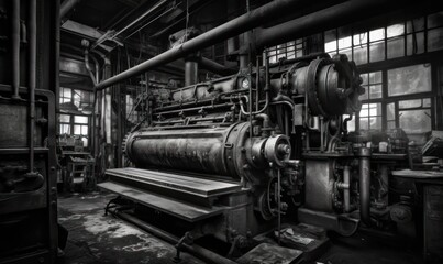 Fototapeta na wymiar steam locomotive in the factory HD 8K wallpaper Stock Photography Photo Image