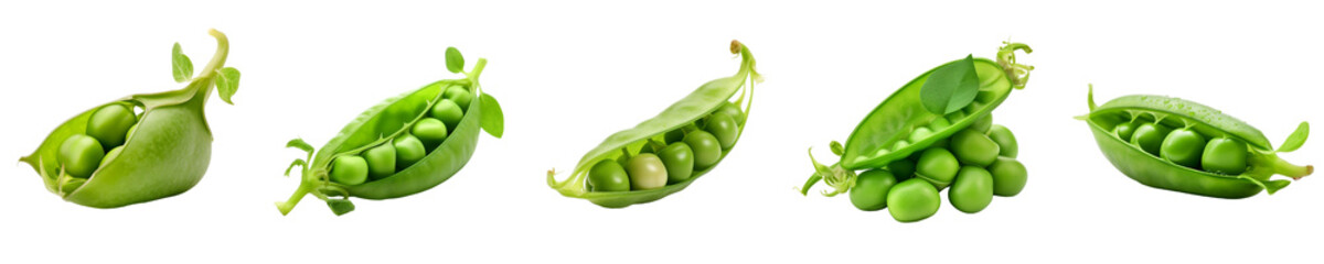Set of pea isolated on transparent background	