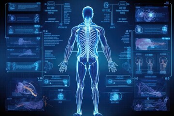 Person on a computer screen displaying real-time data and visuals. Generative AI