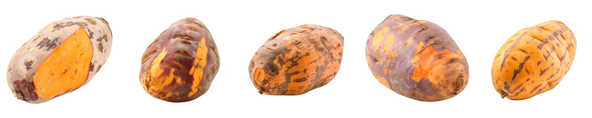 Set of yam isolated on transparent background	