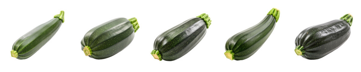 Set of Zucchini isolated on transparent background	